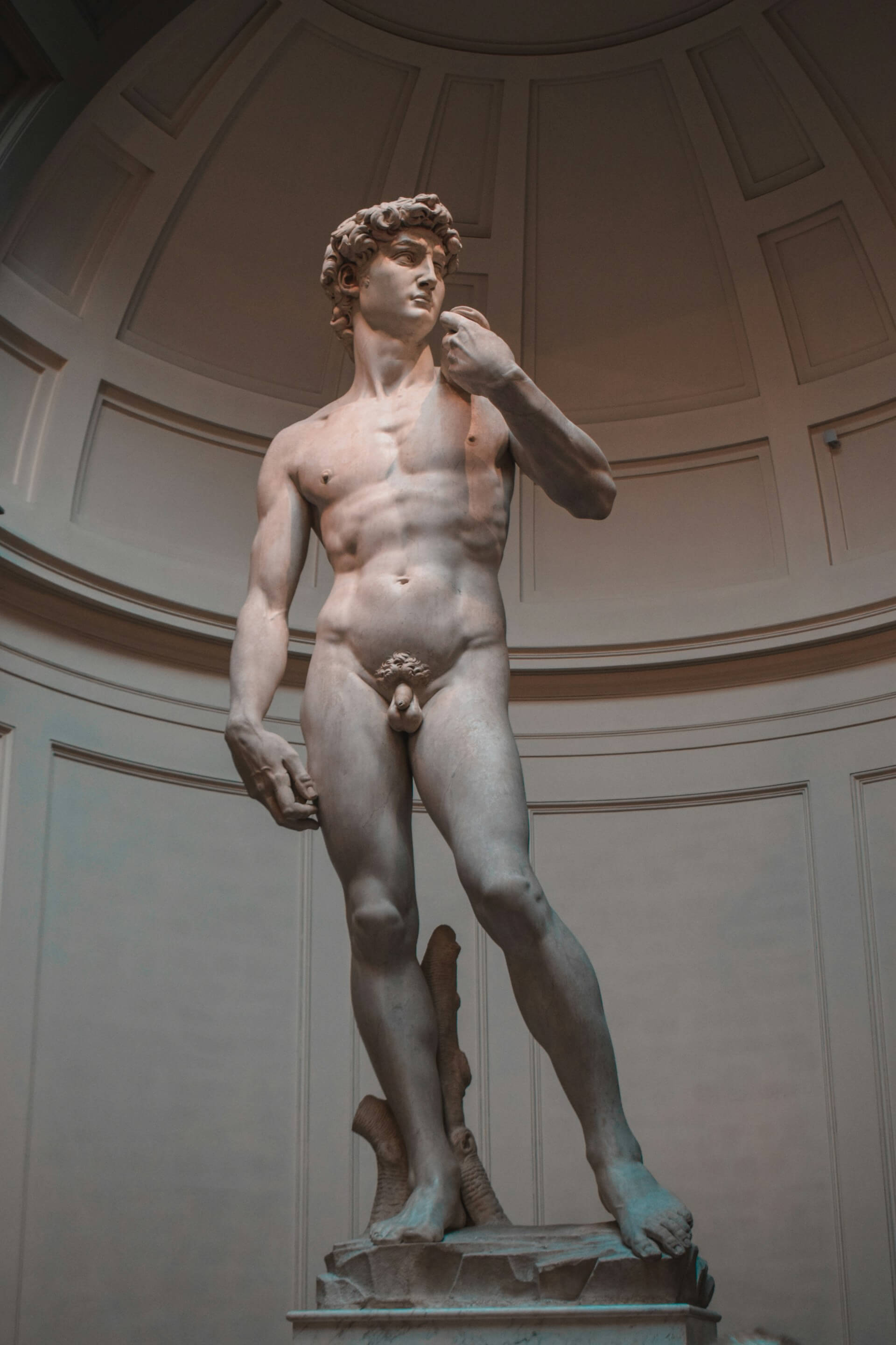 Sculpture of Michelangelo's David in the museum.